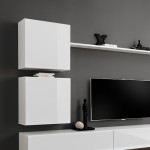 Paris Prix Meuble TV Mural Design "Switch VIII" 280cm Blanc