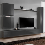 paris prix Meuble TV Mural Design "Switch VIII" 280cm Gris