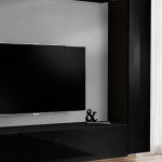 Paris Prix Meuble TV Mural Design "Switch VIII" 280cm Noir