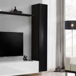 Paris Prix Meuble TV Mural Design "Switch VIII" 280cm Noir & Blanc