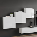 Paris Prix Meuble TV Mural Design "Switch X" 330cm Blanc