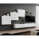 paris prix Meuble TV Mural Design "Switch X" 330cm Blanc