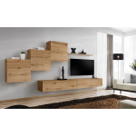 Paris Prix Meuble TV Mural Design "Switch X" 330cm Naturel