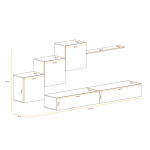 Paris Prix Meuble TV Mural Design "Switch X" 330cm Naturel