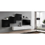 Paris Prix Meuble TV Mural Design "Switch X" 330cm Noir & Blanc
