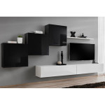 paris prix Meuble TV Mural Design "Switch X" 330cm Noir & Blanc