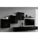 paris prix Meuble TV Mural Design "Switch X" 330cm Noir