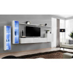 Paris Prix Meuble TV Mural Design "Switch XI" 330cm Blanc