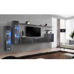 Paris Prix Meuble TV Mural Design "Switch XI" 330cm Gris