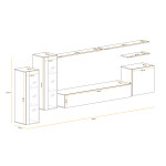 Paris Prix Meuble TV Mural Design "Switch XI" 330cm Gris & Naturel