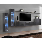 paris prix Meuble TV Mural Design "Switch XI" 330cm Gris