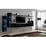 Paris Prix Meuble TV Mural Design "Switch XI" 330cm Noir