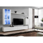 Paris Prix Meuble TV Mural Design "Switch XII" 270cm Blanc