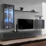 paris prix Meuble TV Mural Design "Switch XII" 270cm Gris