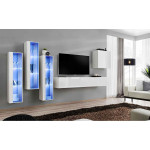 Paris Prix Meuble TV Mural Design "Switch XIII" 330cm Blanc