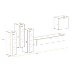 Paris Prix Meuble TV Mural Design "Switch XIII" 330cm Blanc