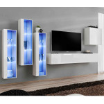 paris prix Meuble TV Mural Design "Switch XIII" 330cm Blanc