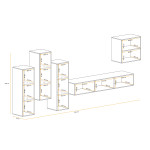 Paris Prix Meuble TV Mural Design "Switch XIII" 330cm Noir & Blanc