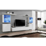 Paris Prix Meuble TV Mural Design "Switch XIV" 320cm Blanc