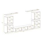 Paris Prix Meuble TV Mural Design "Switch XIV" 320cm Blanc