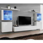 paris prix Meuble TV Mural Design "Switch XIV" 320cm Blanc