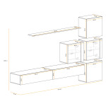 Paris Prix Meuble TV Mural Design "Switch XIX" 310cm Blanc