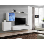 Paris Prix Meuble TV Mural Design "Switch XV" 260cm Blanc
