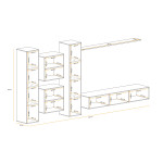 Paris Prix Meuble TV Mural Design "Switch XVI" 330cm Blanc