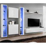 paris prix Meuble TV Mural Design "Switch XVI" 330cm Blanc