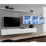 paris prix Meuble TV Mural Design "Switch XVII" 340cm Blanc