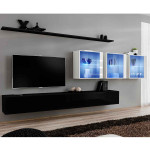 paris prix Meuble TV Mural Design "Switch XVII" 340cm Noir & Blanc