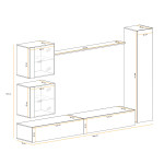 Paris Prix Meuble TV Mural Design "Switch XVIII" 280cm Blanc