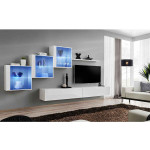 Paris Prix Meuble TV Mural Design "Switch XX" 330cm Blanc