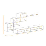 Paris Prix Meuble TV Mural Design "Switch XX" 330cm Noir