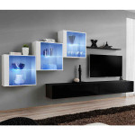 paris prix Meuble TV Mural Design "Switch XX" 330cm Noir & Blanc