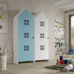 Paris Prix Pack - 2 Armoires Enfant "Casami Bruges" 171cm Bleu & Blanc