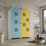 Paris Prix Pack - 2 Armoires Enfant "Casami Bruges" 171cm Bleu & Jaune