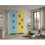 Paris Prix Pack - 2 Armoires Enfant "Casami Bruges" 171cm Bleu & Jaune