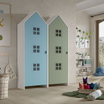 Paris Prix Pack - 2 Armoires Enfant "Casami Bruges" 171cm Bleu & Vert