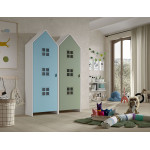 Paris Prix Pack - 2 Armoires Enfant "Casami Bruges" 171cm Bleu & Vert