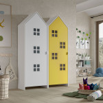 Paris Prix Pack - 2 Armoires Enfant "Casami Bruges" 171cm Jaune & Blanc
