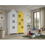 Paris Prix Pack - 2 Armoires Enfant "Casami Bruges" 171cm Jaune & Blanc