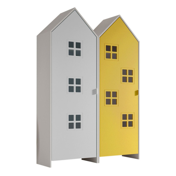Paris Prix Pack - 2 Armoires Enfant "Casami Bruges" 171cm Jaune & Blanc