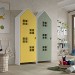 Paris Prix Pack - 2 Armoires Enfant "Casami Bruges" 171cm Jaune & Vert