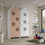 Paris Prix Pack - 2 Armoires Enfant "Casami Bruges" 171cm Rose & Blanc