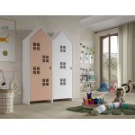 Paris Prix Pack - 2 Armoires Enfant "Casami Bruges" 171cm Rose & Blanc