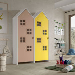 Paris Prix Pack - 2 Armoires Enfant "Casami Bruges" 171cm Rose & Jaune