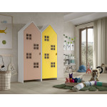 Paris Prix Pack - 2 Armoires Enfant "Casami Bruges" 171cm Rose & Jaune
