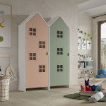 Paris Prix Pack - 2 Armoires Enfant "Casami Bruges" 171cm Rose & Vert