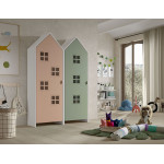 Paris Prix Pack - 2 Armoires Enfant "Casami Bruges" 171cm Rose & Vert